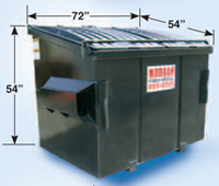 Front loader dumpster for commercial garbage removal