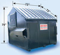 Front loader dumpster for commercial garbage removal
